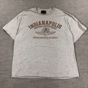 Brickyard Authentics Indianapolis Motor Speedway Shirt Mens XL Gray Good Graphic